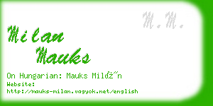 milan mauks business card